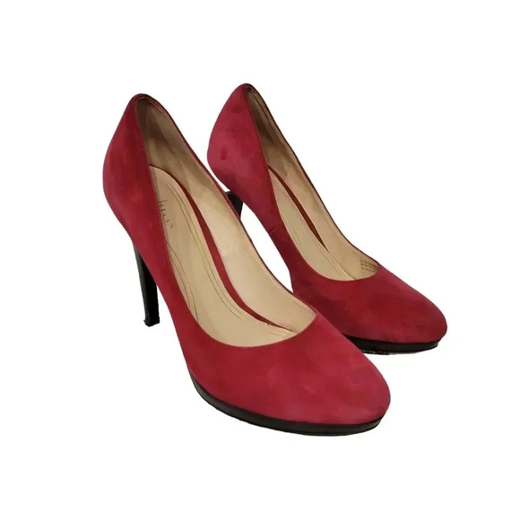 Cole Haan Red Suede High Heel Stiletto Pumps Size 8.5 - Picture 1 of 8